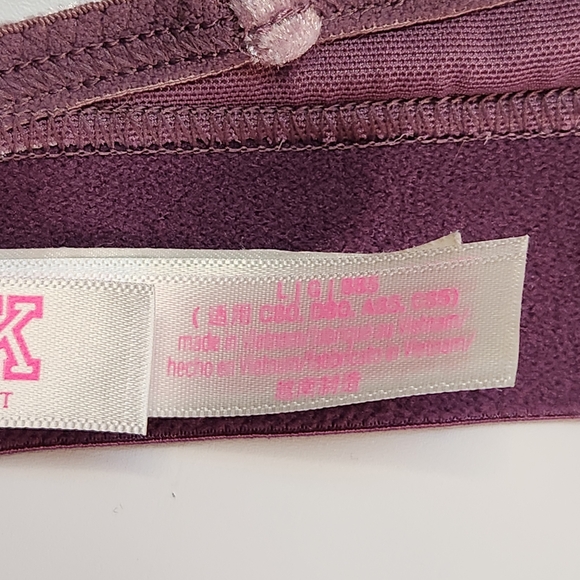 Pink Victoria's Secret Large Unlined Women's Bralette Bra Crushed Velvet - Picture 9 of 11
